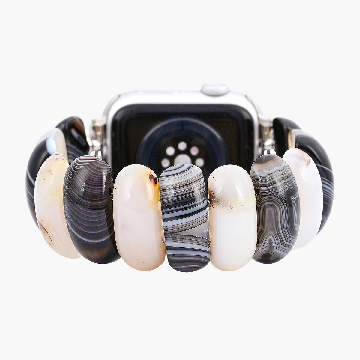 Pulseira de Apple Watch em Agata de Gelo Obsidiana