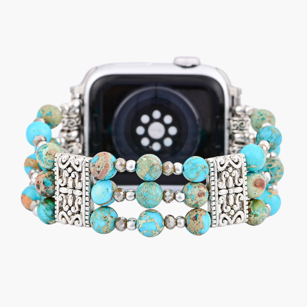 Pulseira de Apple Watch em Espirito Turquesa Artesanal