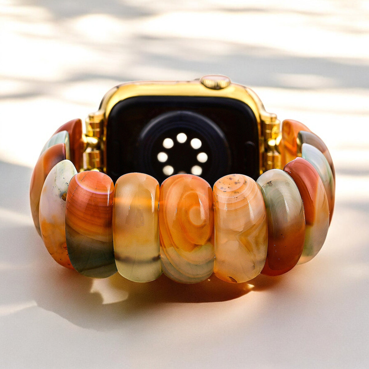 Pulseira Elástica Golden Dusk Agate para Apple Watch