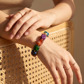 Pulseira grossa mista Mystic Rainbow