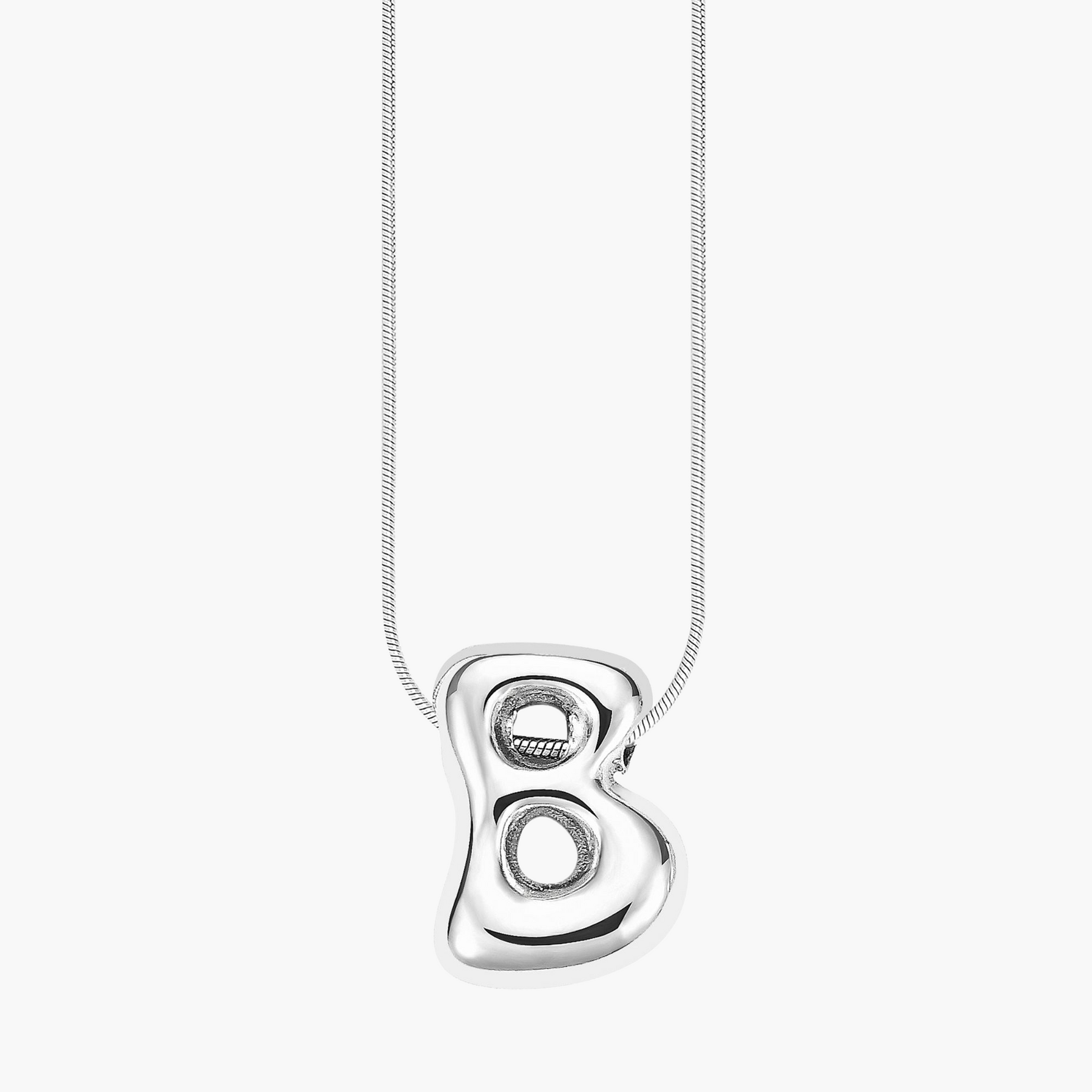 Colar inicial com letras de bolhas douradas brilhantes