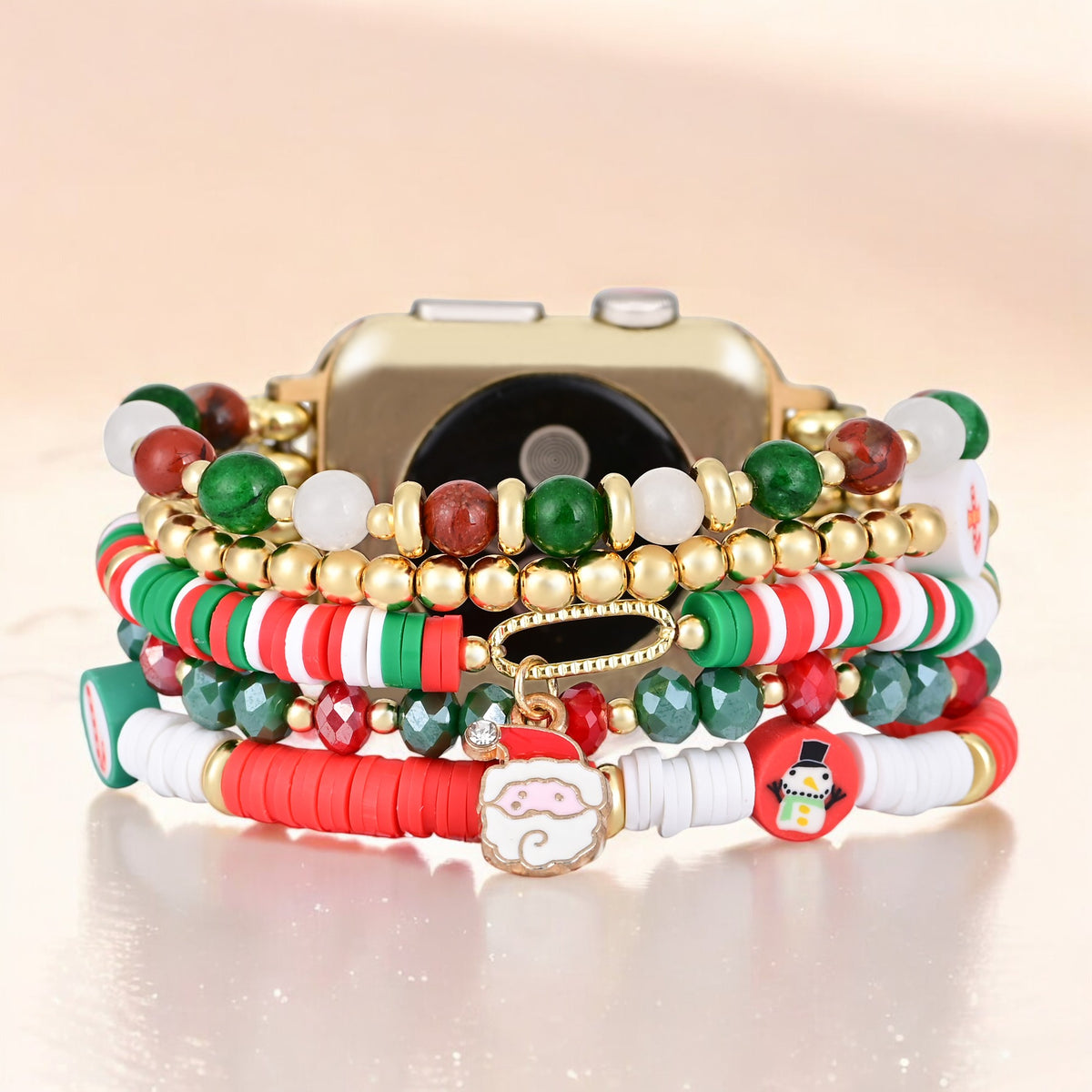 Correia elástica Santa Sparkle para Apple Watch
