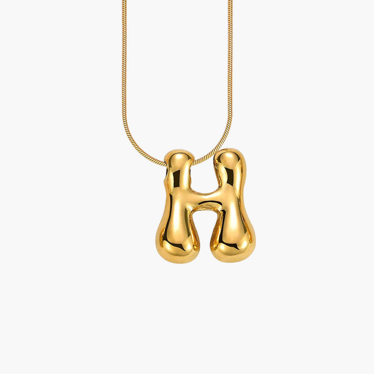 Colar com Inicial em Letra Bolha Golden Glow
