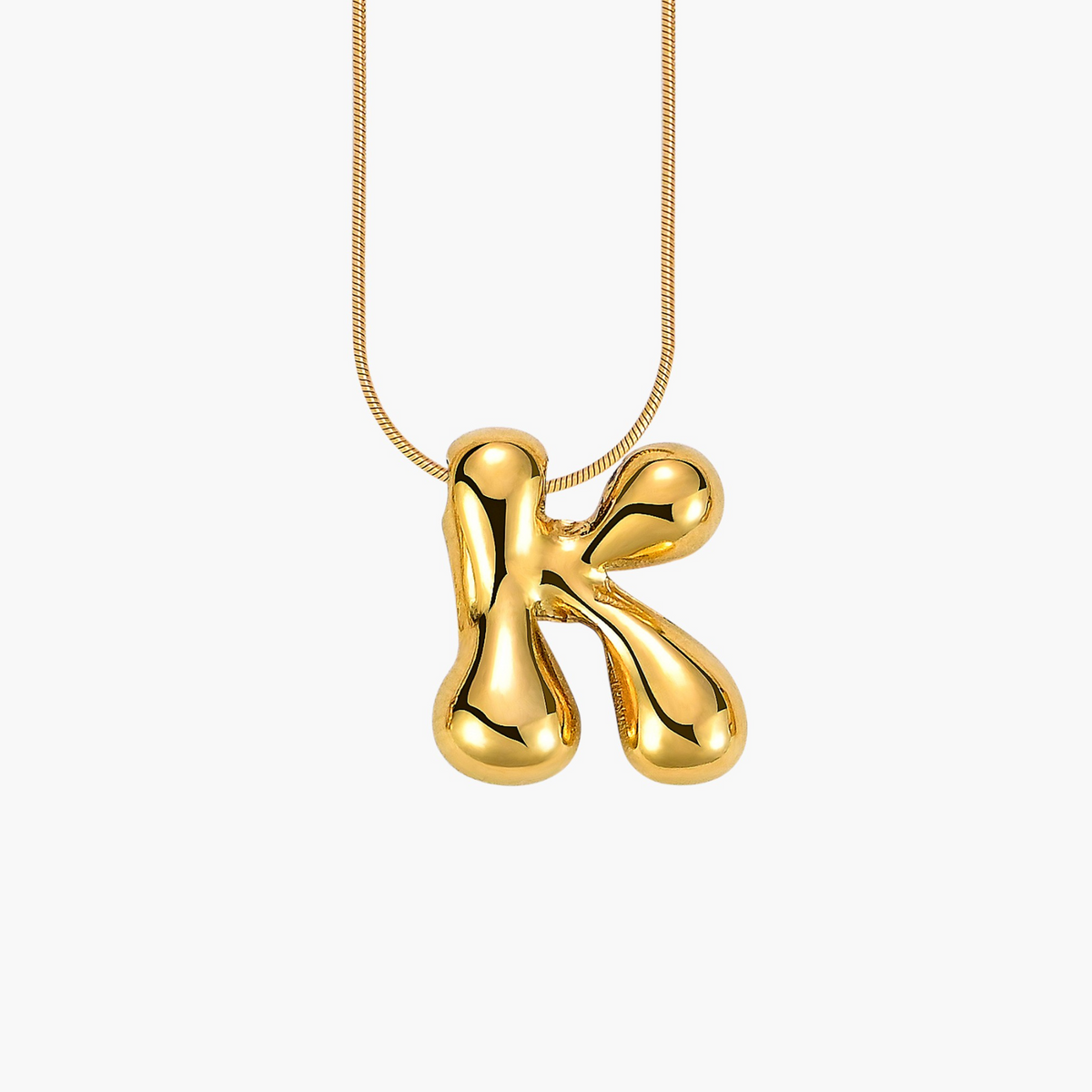 Colar com Inicial em Letra Bolha Golden Glow