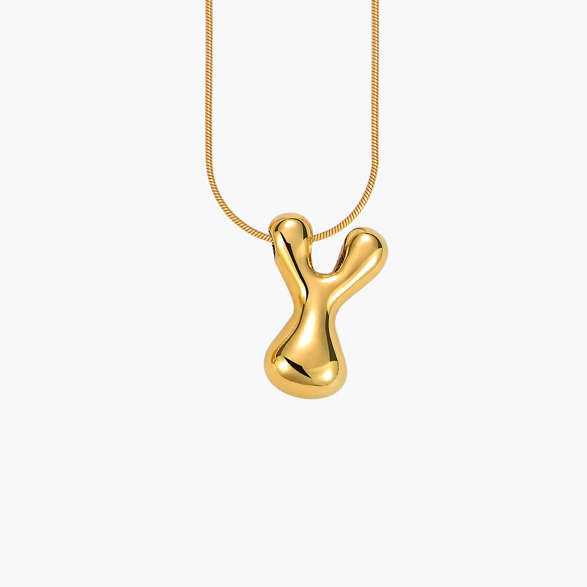 Colar com Inicial em Letra Bolha Golden Glow