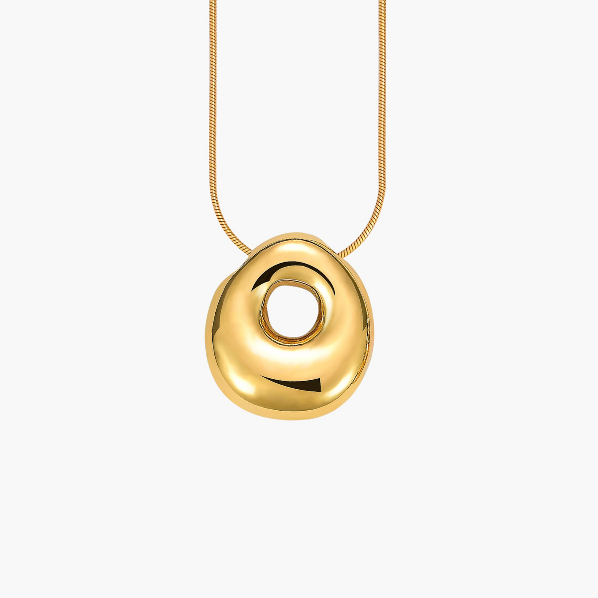 Colar com Inicial em Letra Bolha Golden Glow