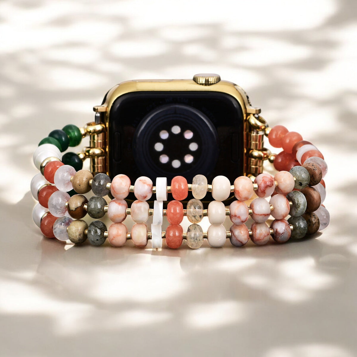 Correia de Pedra Natural Coral para Apple Watch