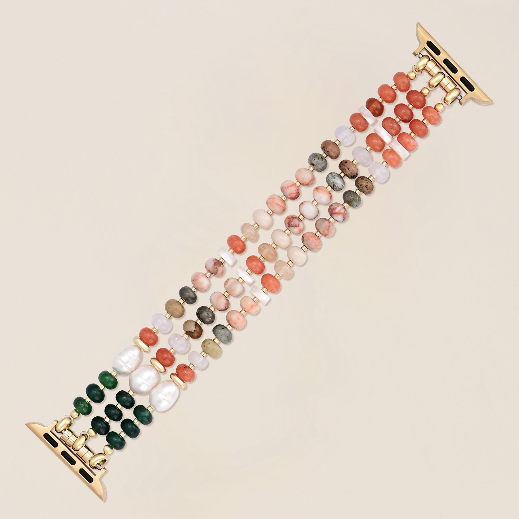 Correia de Pedra Natural Coral para Apple Watch