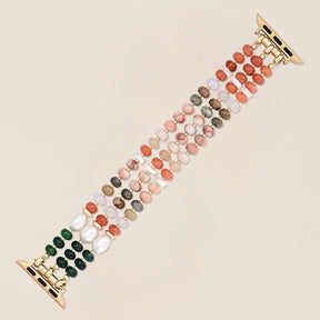 Correia de Pedra Natural Coral para Apple Watch