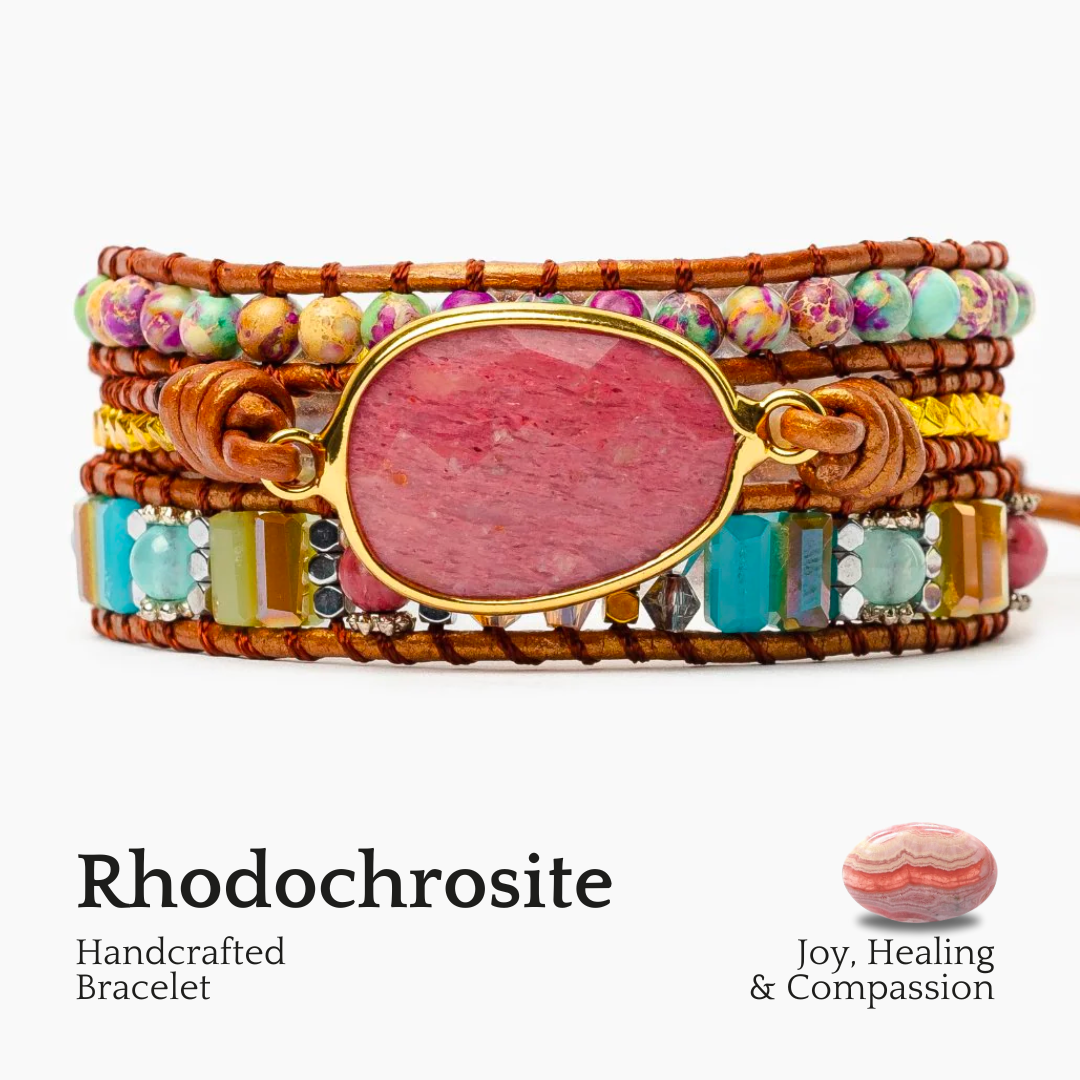 Pulseira Envolvente de Rodocrosite Curativa