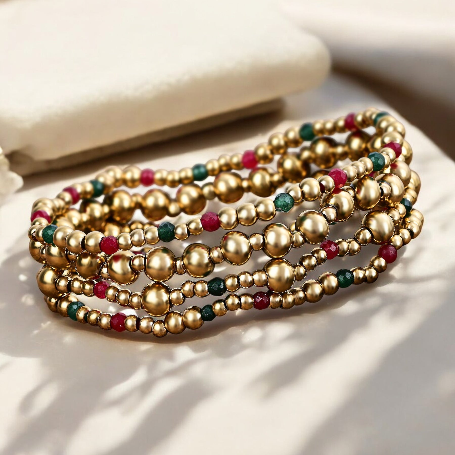 Conjunto de Pulseiras Mágicas de Ouro de Natal
