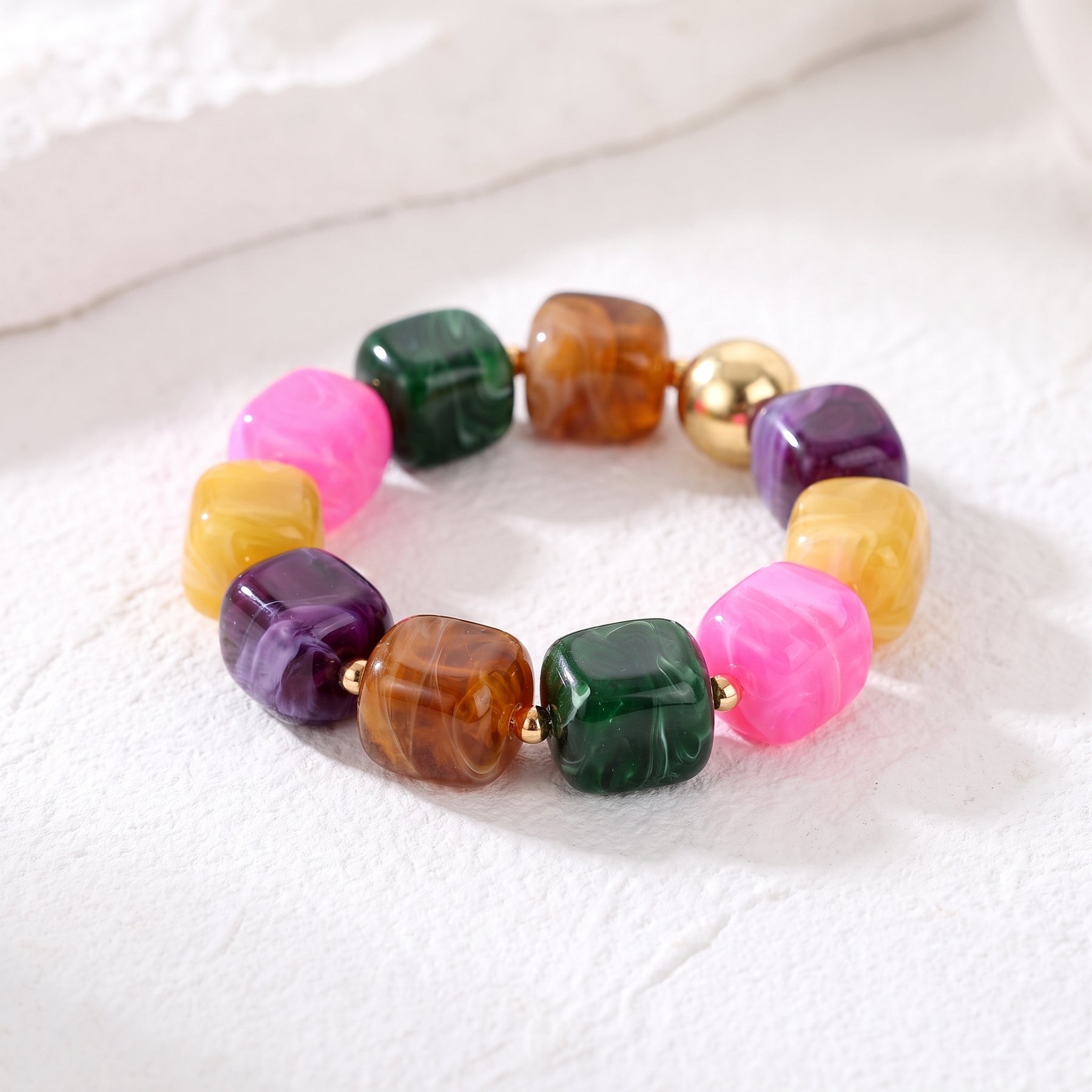 Pulseira grossa Golden Tropics mista