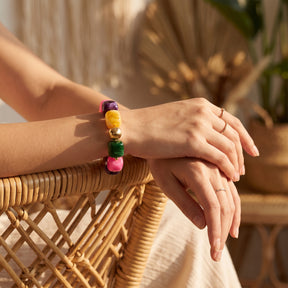 Pulseira grossa Golden Tropics mista