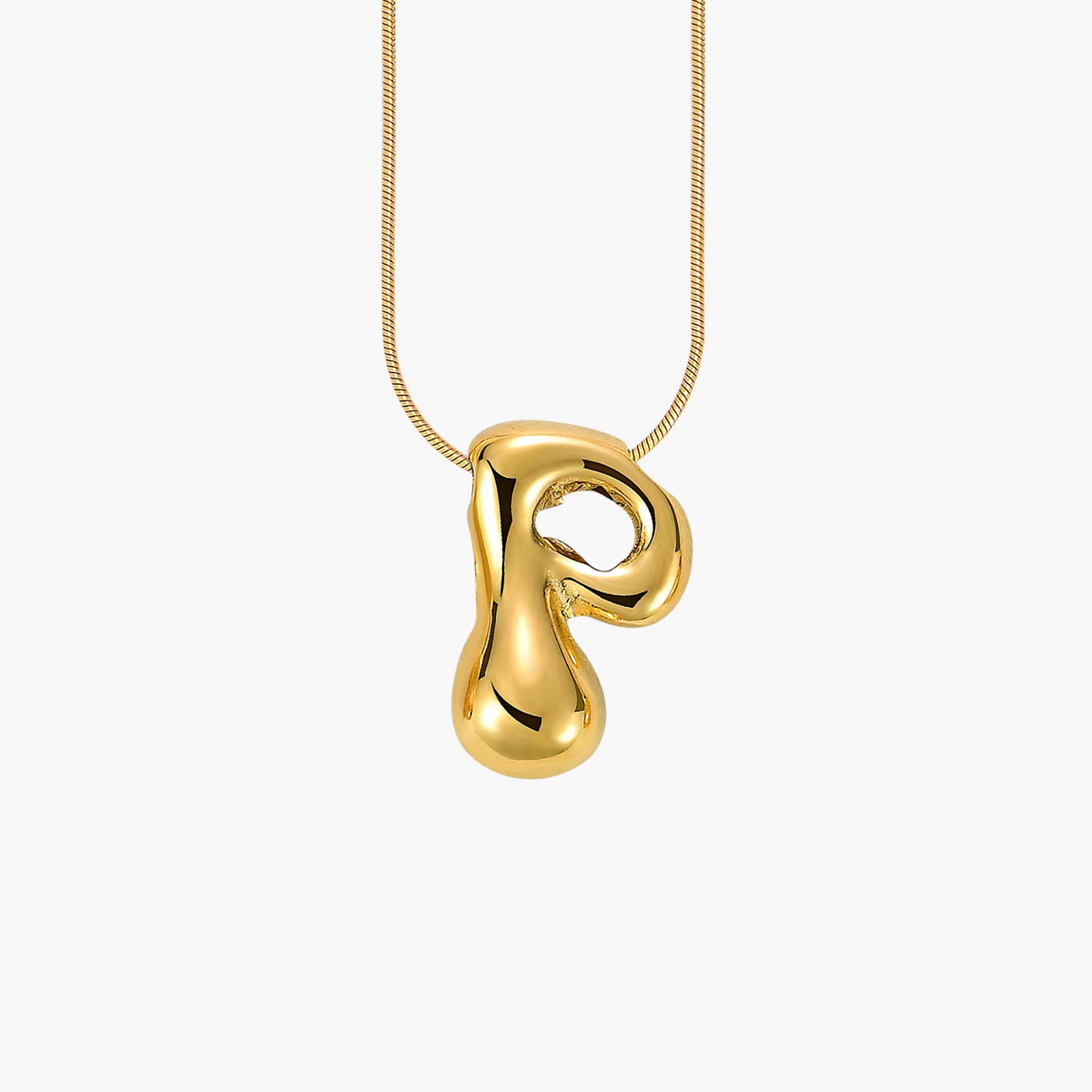 Colar com Inicial em Letra Bolha Golden Glow