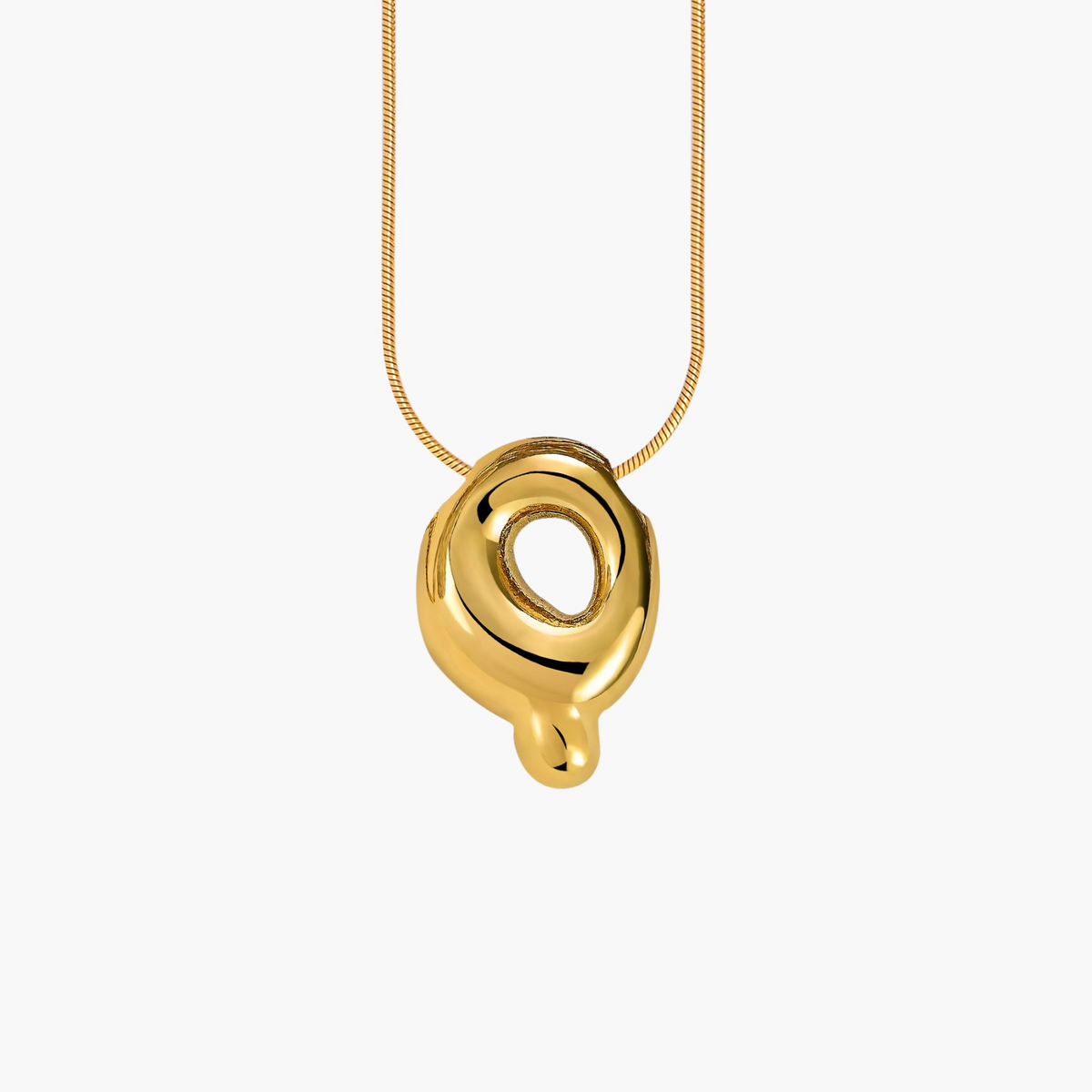 Colar com Inicial em Letra Bolha Golden Glow