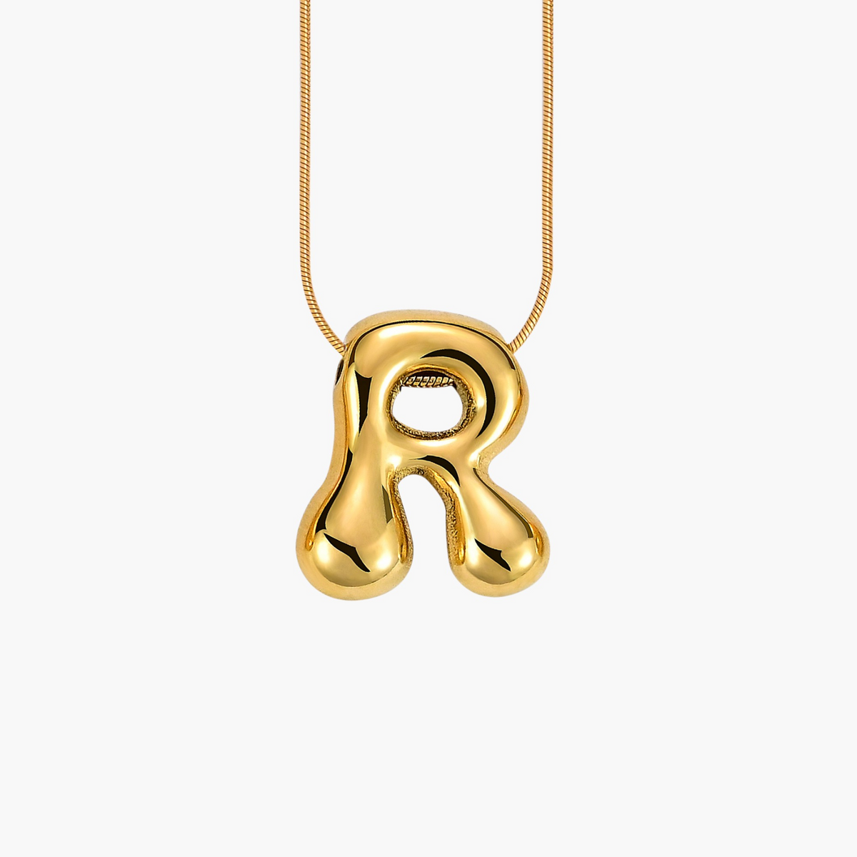 Colar com Inicial em Letra Bolha Golden Glow