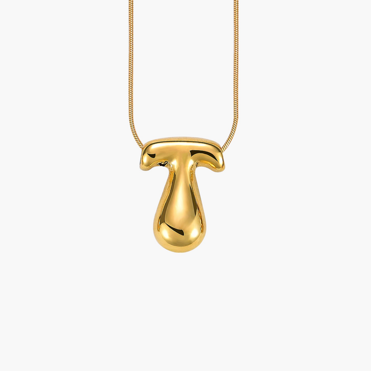 Colar com Inicial em Letra Bolha Golden Glow