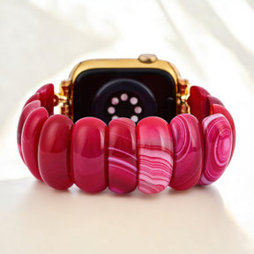 Pulseira Elástica Crimson Mirage Agate para Apple Watch