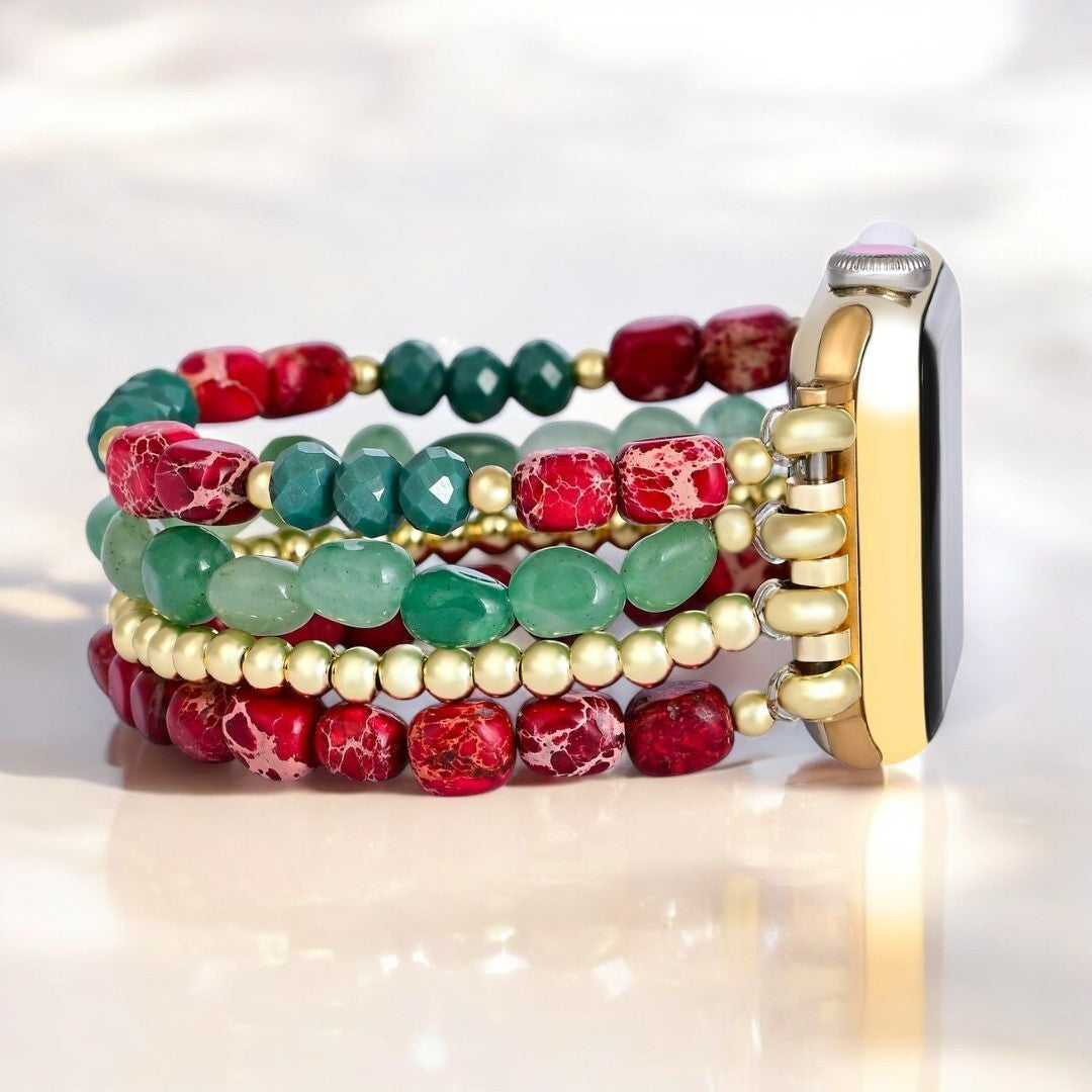 Pulseira de Natal Evergreen Gold Elegance para Apple Watch