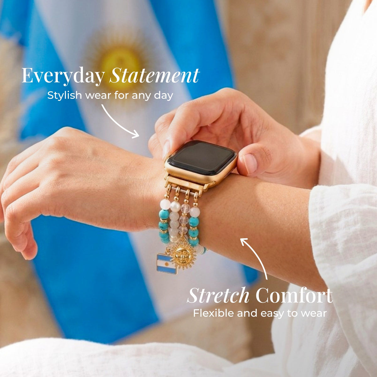 Correia para Apple Watch Argentina Albiceleste Stretch