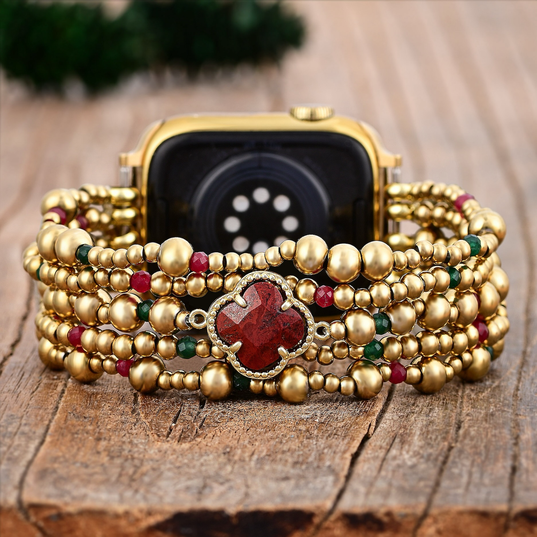 Pulseira elástica Apple Watch Holiday Lucky Clover