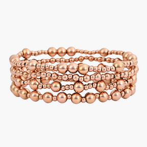 Conjunto de Pulseiras Serenidade em Ouro Rosa