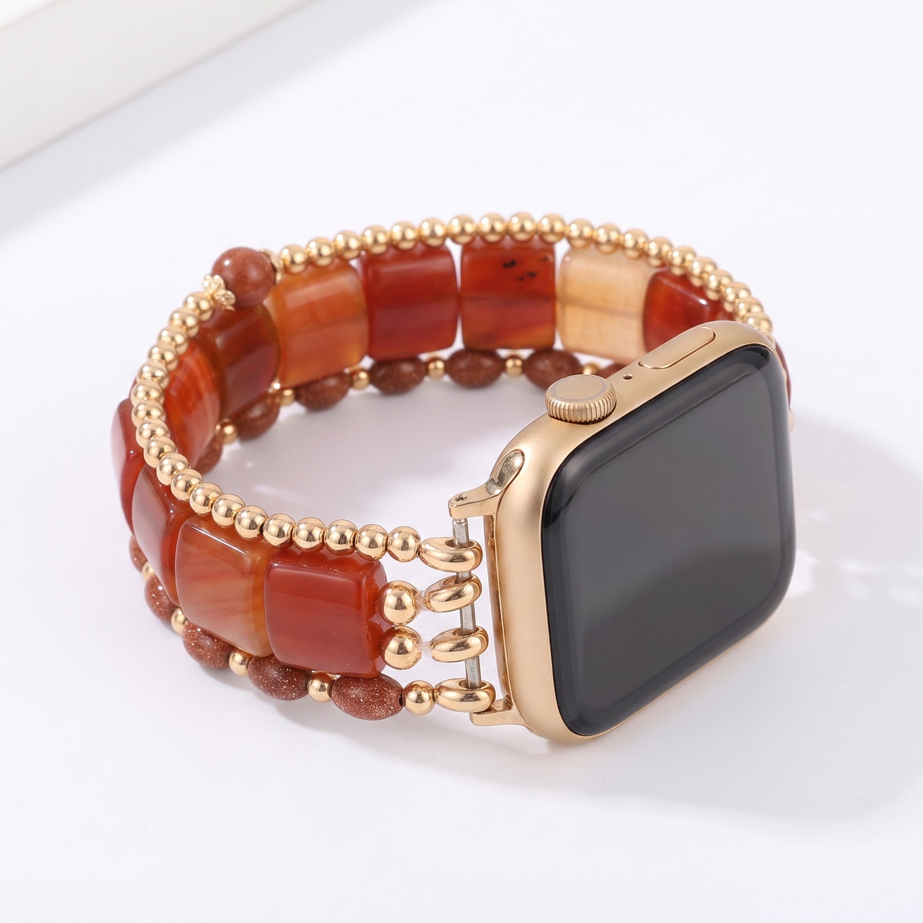 Pulseira elástica Azure Dream de sodalita para Apple Watch, prateada