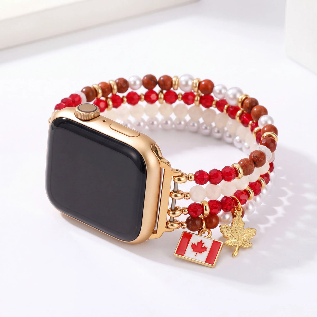Correia elástica para Apple Watch em pérola de bordo do Canadá