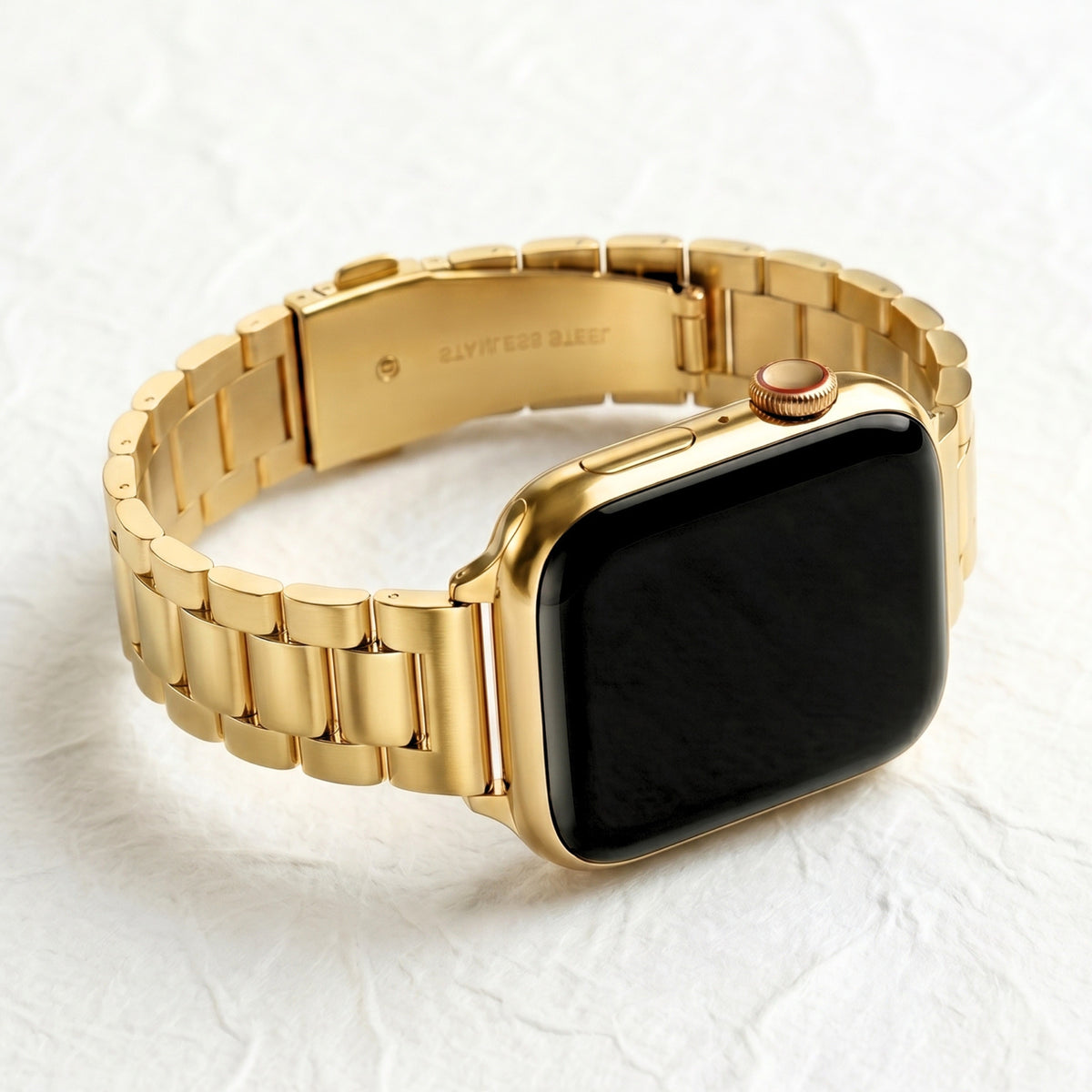 Correia Clássica Dourada de Luxo para Apple Watch