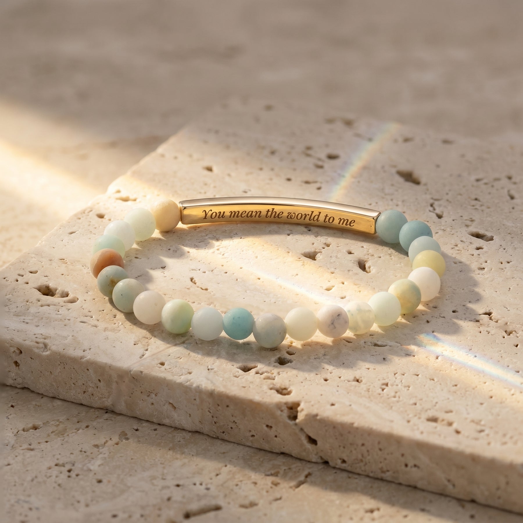 Pulseira de Pedra Pastel Mensagem Secreta