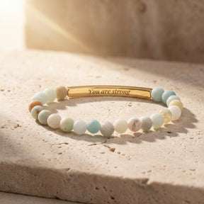 Pulseira de Pedra Pastel Mensagem Secreta