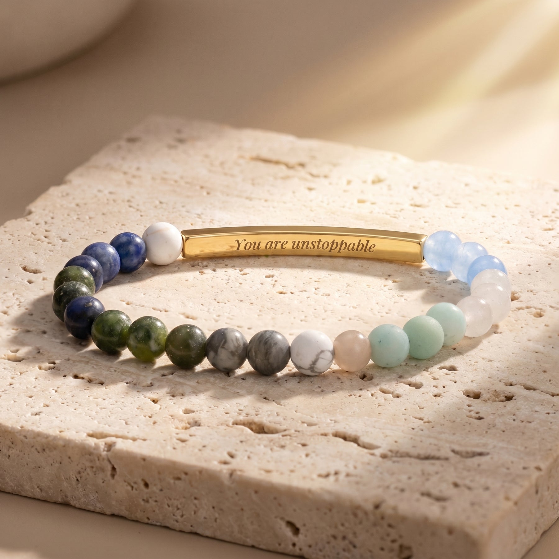 Pulseira de Pedra Pastel Mensagem Secreta