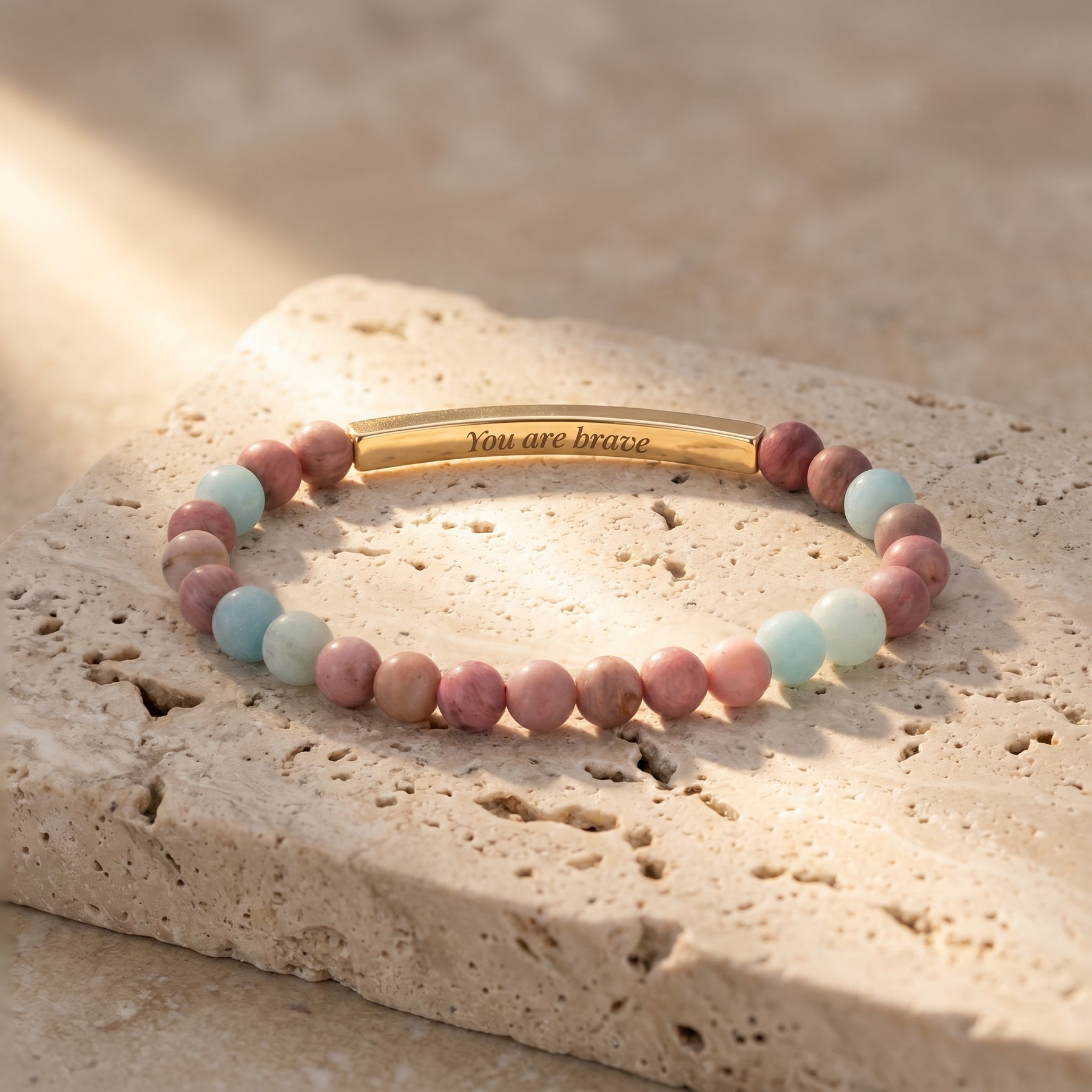 Pulseira de Pedra Pastel Mensagem Secreta