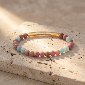 Pulseira de Pedra Pastel Mensagem Secreta