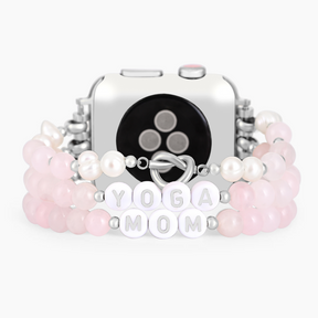 Pulseira para Apple Watch Yoga Mom Rose Quartz Stretch