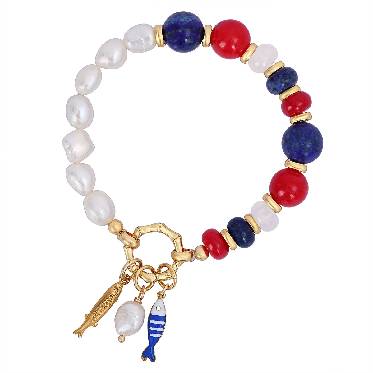 Pulseira com Pendentes de Pérola Lápis