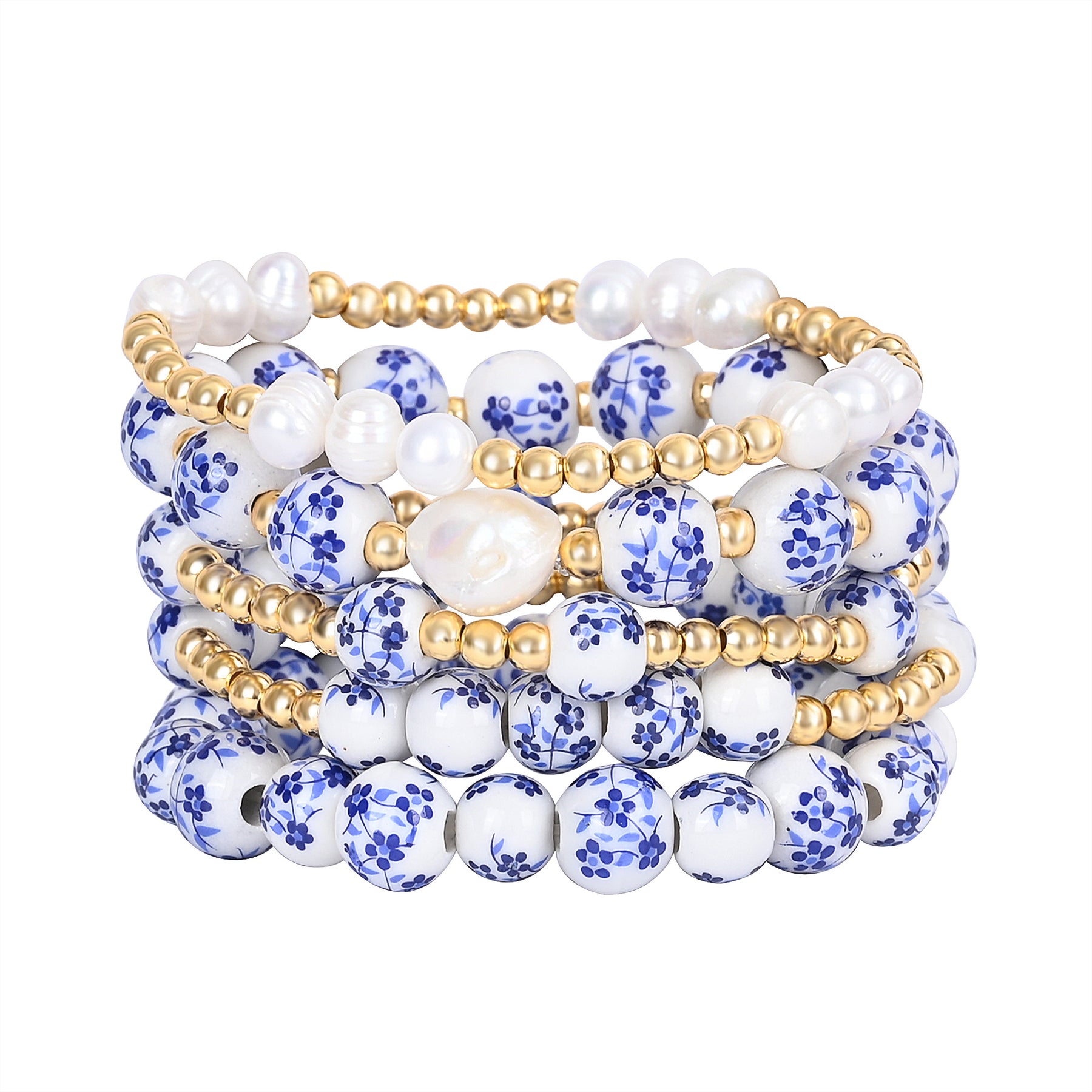Pulseira de Pérolas Azure Bloom