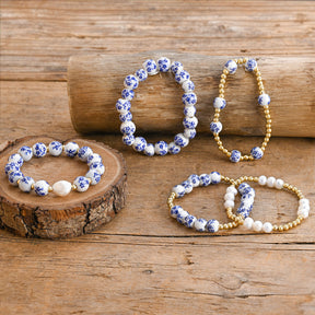 Pulseira de Pérolas Azure Bloom