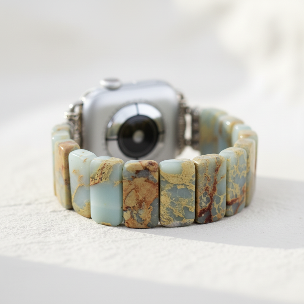 Pulseira elástica de jaspe tibetano Earth para Apple Watch