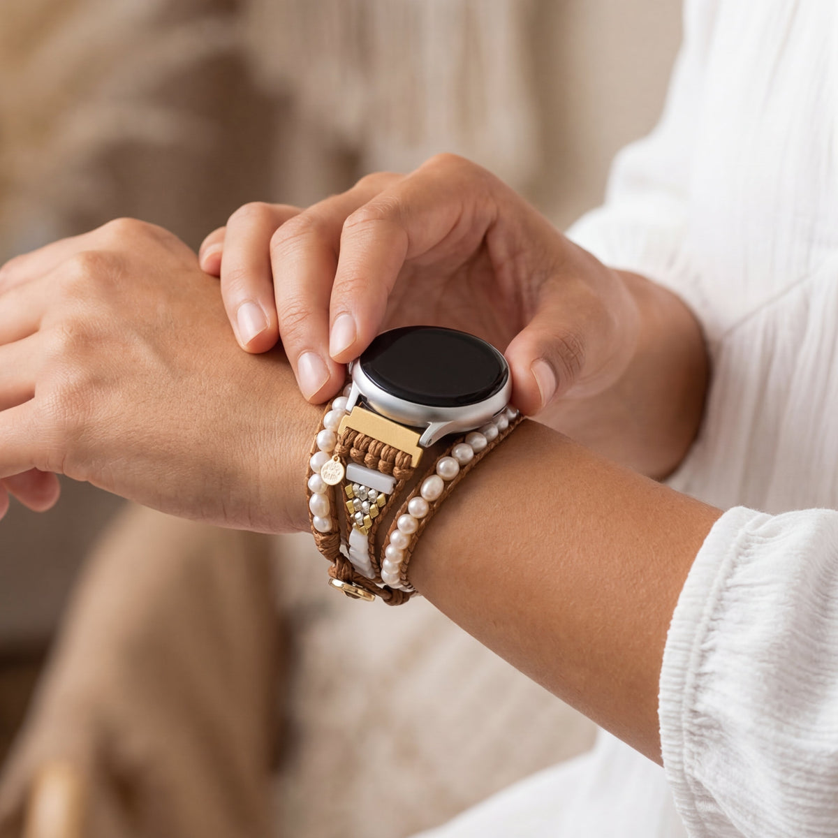 Pulseira Samsung Galaxy Watch de Pérola de Água Doce