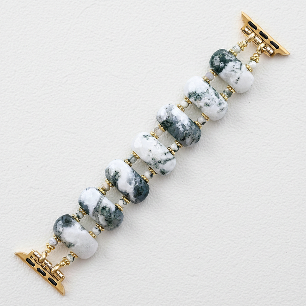 Correia elástica para Apple Watch em ágata da floresta e terra