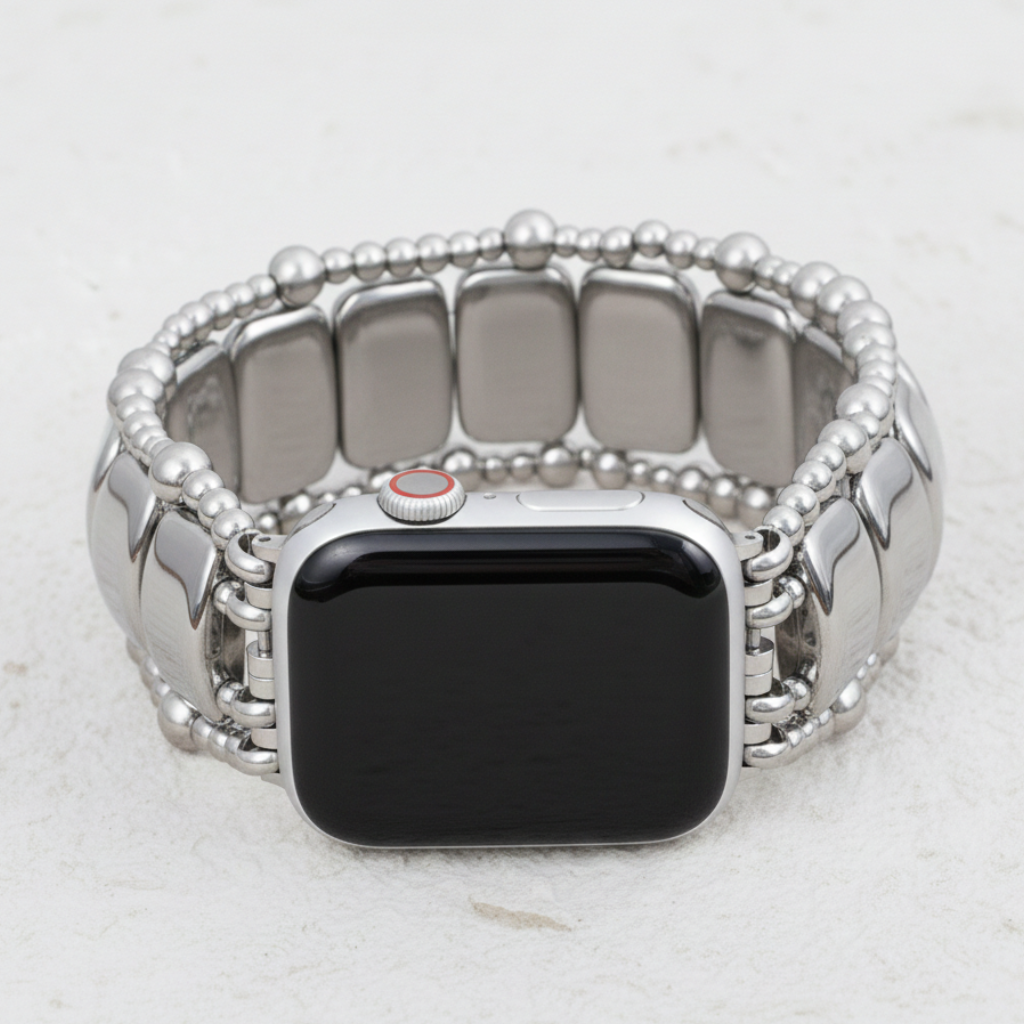 Correia Elástica Platinum Noir para Apple Watch