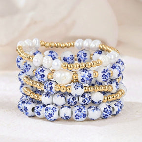 Pulseira de Pérolas Azure Bloom