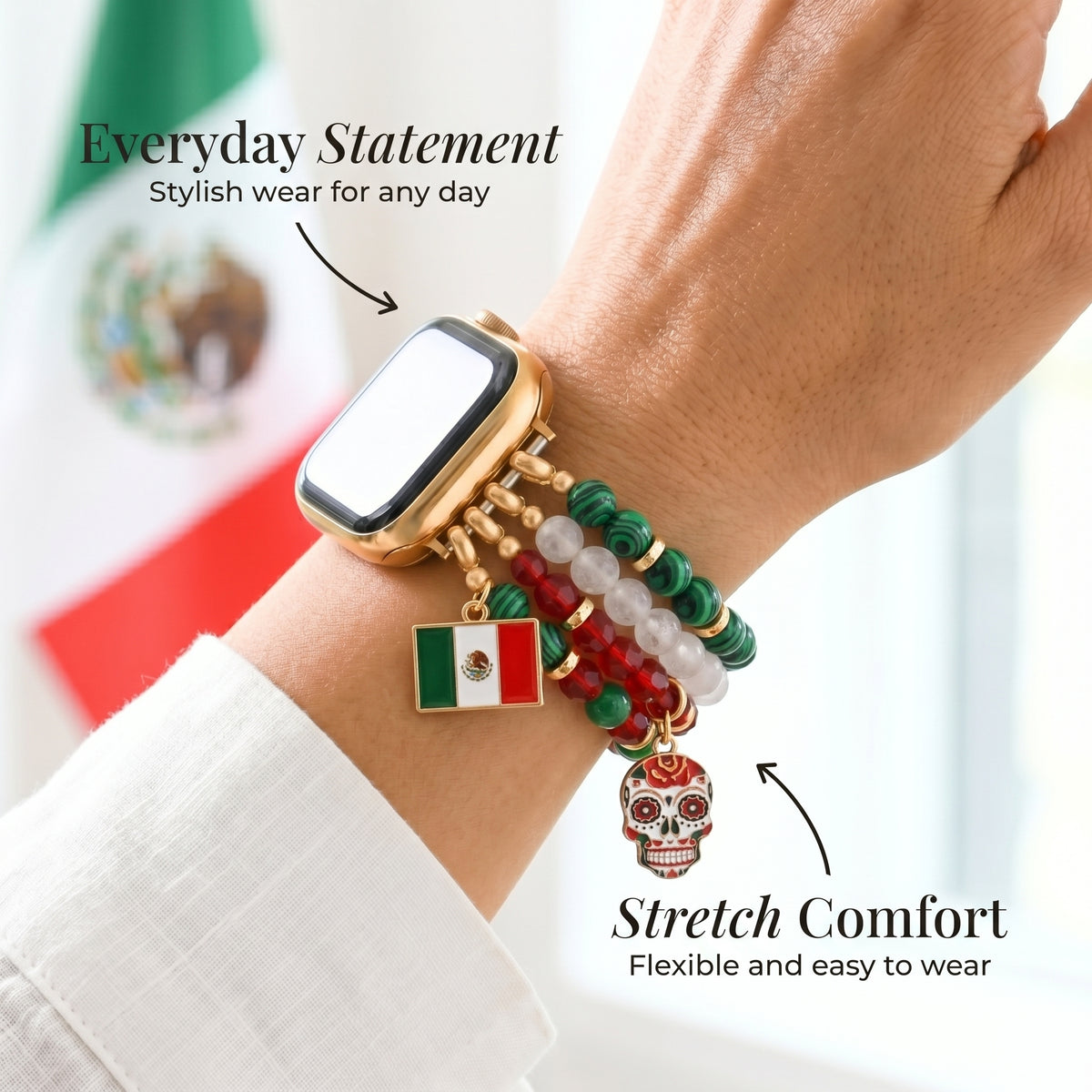 Correia Viva México Stretch para Apple Watch