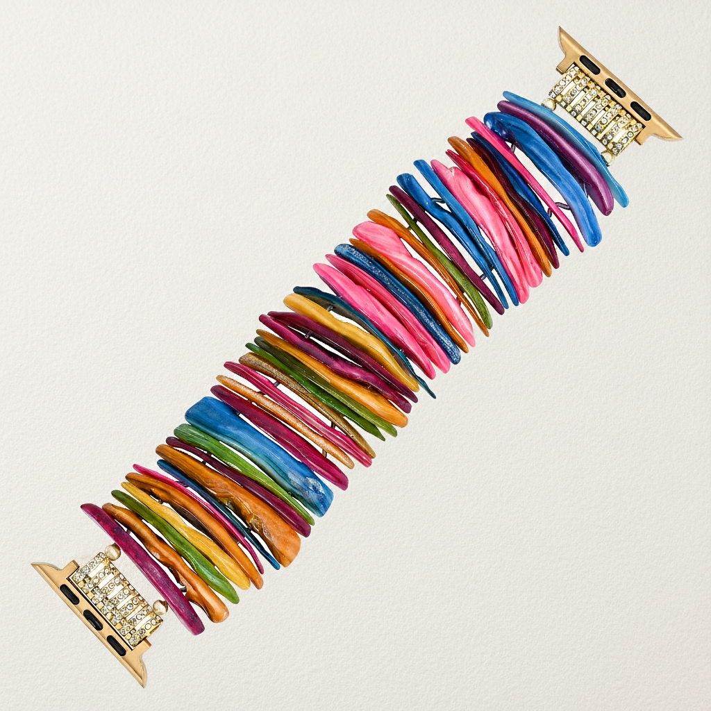 Correia elástica dourada com revestimento de dopamina para Apple Watch