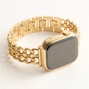 Pulseira Luxuosa Curva Dourada para Apple Watch