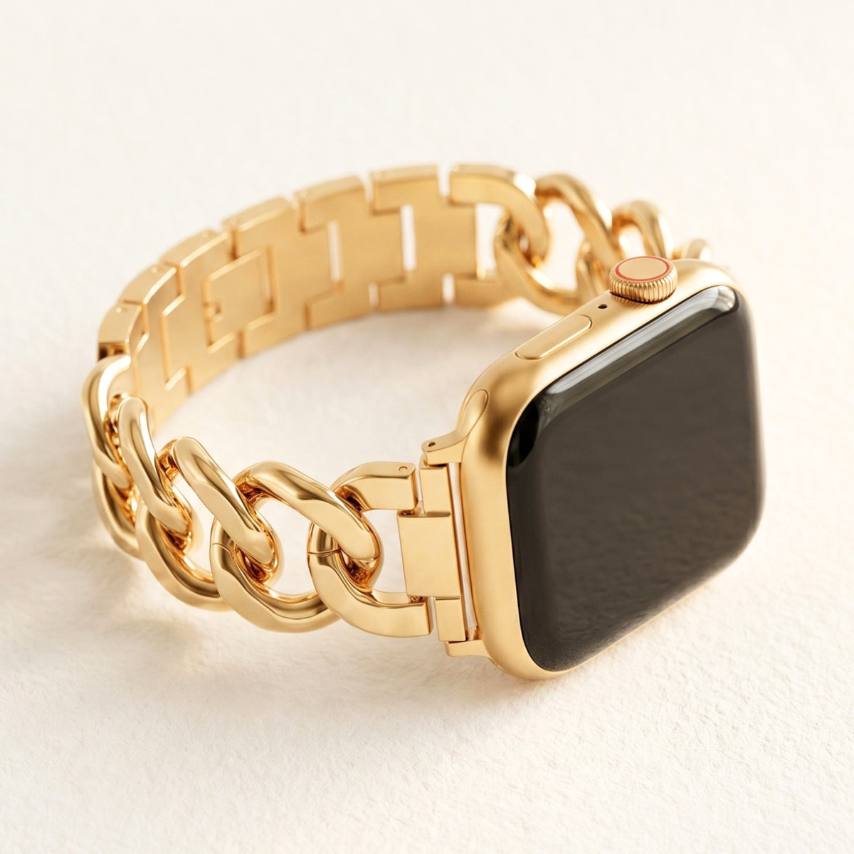 Pulseira Luxuosa Dourada Trançada para Apple Watch