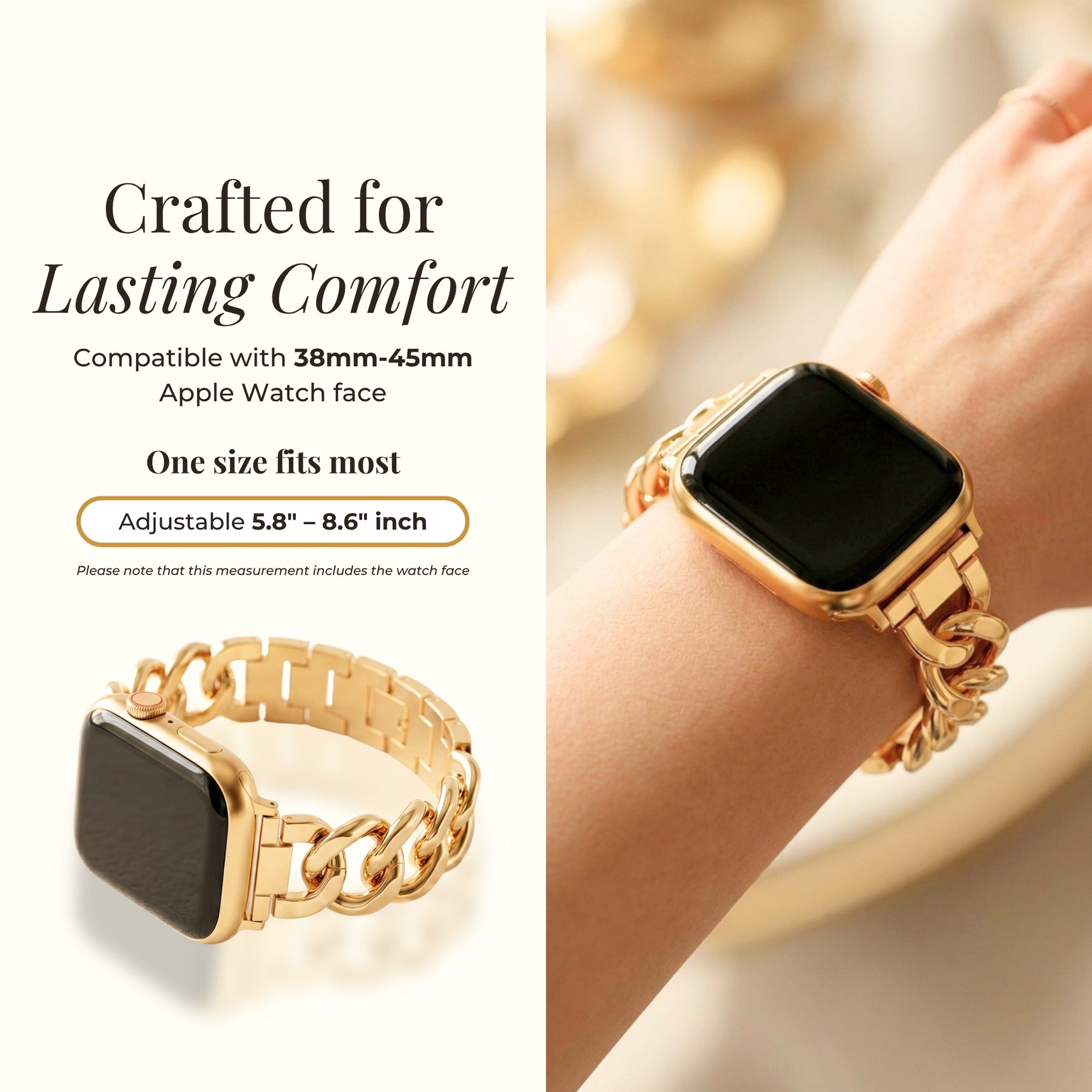 Pulseira Luxuosa Dourada Trançada para Apple Watch