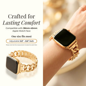 Pulseira Luxuosa Dourada Trançada para Apple Watch
