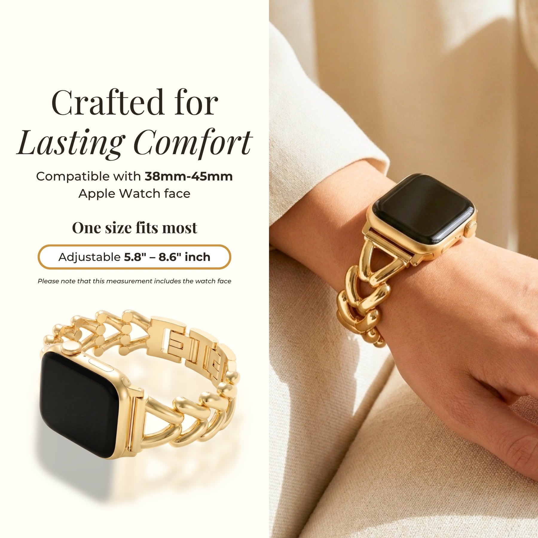 Correia de Luxo Golden Braid para Apple Watch